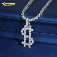 Pass Diamond Tester Hip Hop VVS Moissanite Jewelry Charm 925 Silver Iced Out Diamond Moissanite Jewelry Dollar Design Pendant