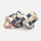 Winter Hat Wholesale Fur Checkered Print Terry Towel Winter Private Bucket Hat