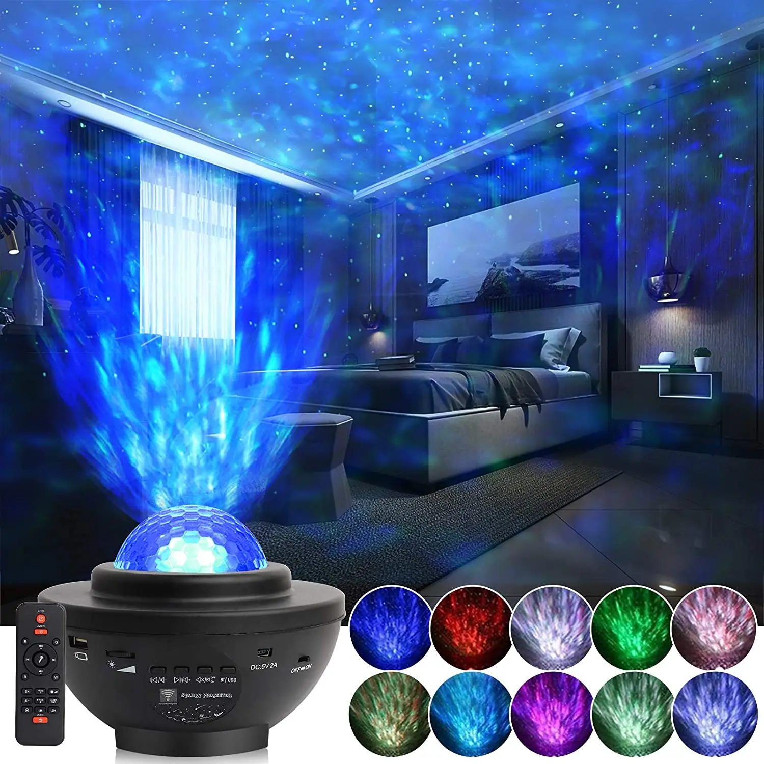 Dj Speakers Disco Ball Wireless Bluetooth Music Rotating Stage Light RGB Strobe Laser Projector Rechargeable Party Light