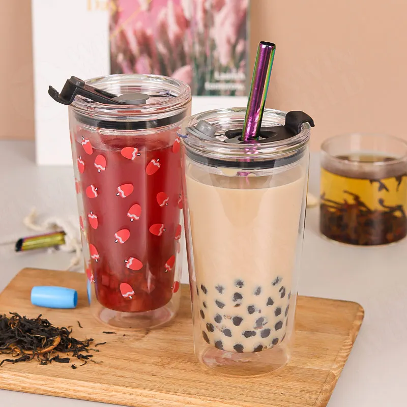 Wholesale creative 17oz 500ml gradient color glass drinking bottle sublimation frosted glass water bottle Wholesale creative 17oz 500ml gradient color glass drinking bottle sublimation frosted glass water bottle