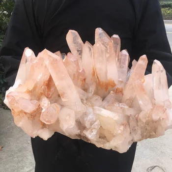 Wholesale Healing Crystals Natural Rock Stone Large Clear Red Quartz Crystal Clusters