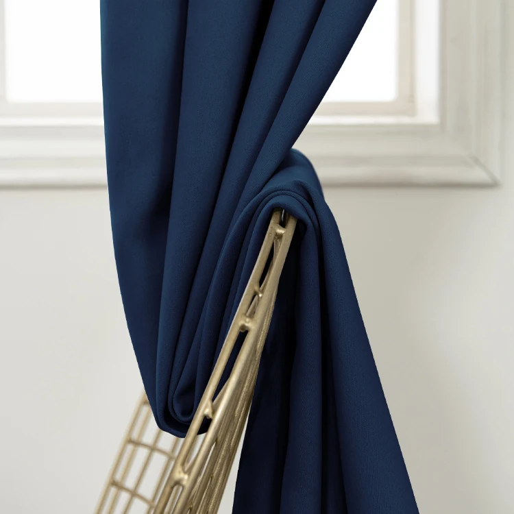 Home decorative blue door panel 100% blackout window curtains for living room