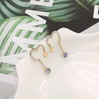Solid Gold Earring Gold Genuine 14K Solid Gold Real Diamonds Sapphire Heart Earring 14K Gold Drop Earring
