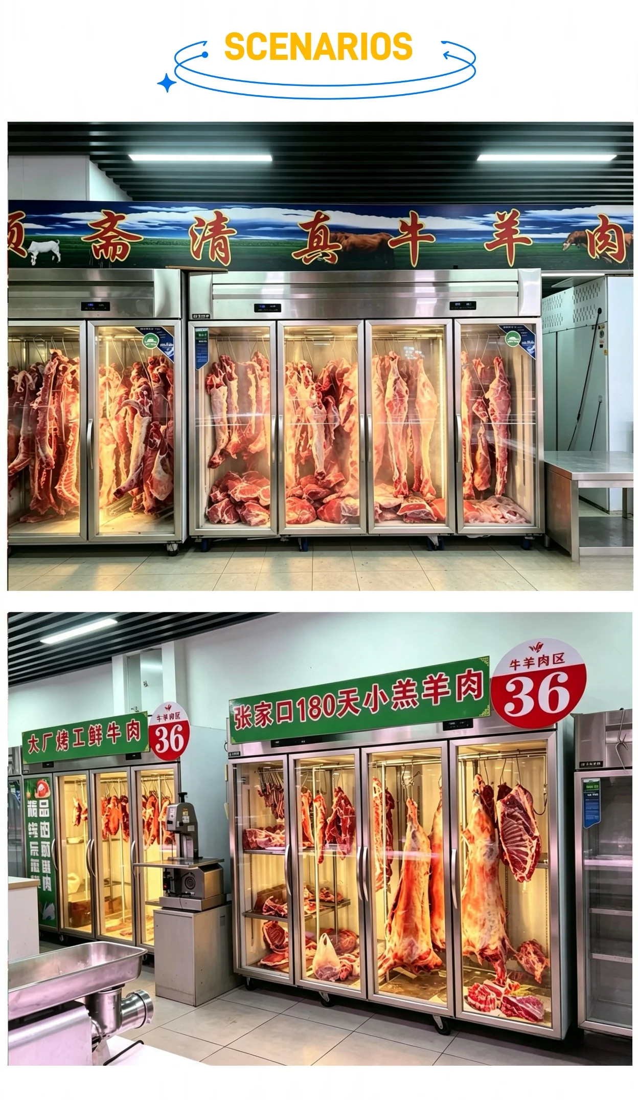Hanging Meat Display Freezer, R290, Kitchen Equipment - detail 10