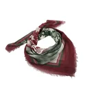 Red Scarf Designer Print Scarf Fancy Wine Red Star Pattern Print Square Chiffon Scarf For Lady