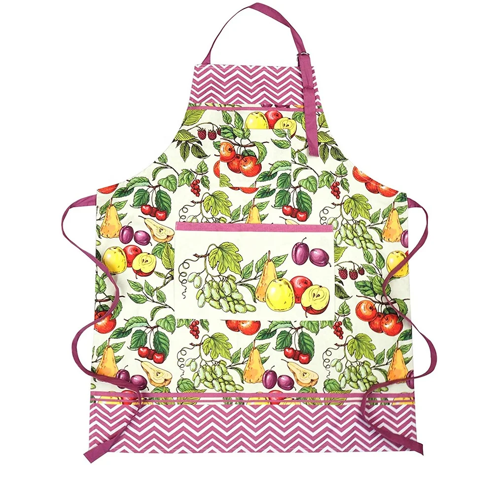 Printing Cotton Cooking Aprons For Women Restaurant Waiter Household Kitchen Cleaning Cook Chef Apron