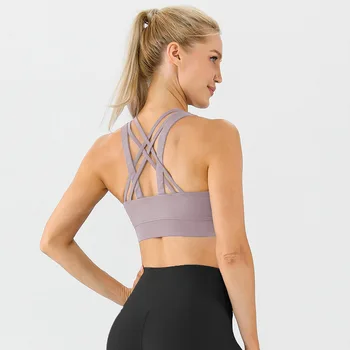 High Quality  Women's Gym Wear Sports Bra Yoga Plus Size Top Fitness Running Shockproof Yoga Bra Yoga Sports bra
