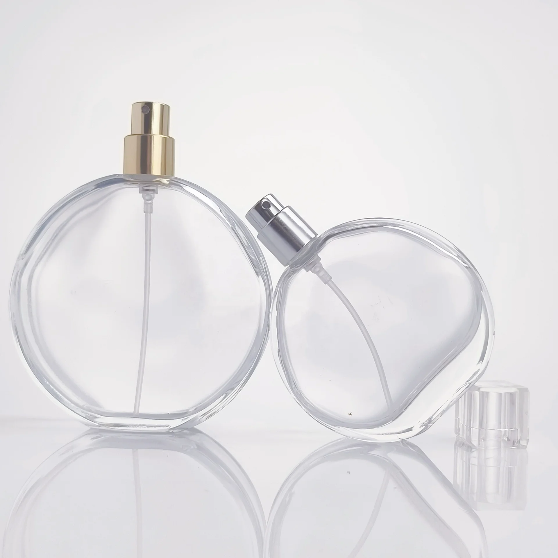 Wholesale Perfume Glass Bottles Ml Ml Luxury Refillable Flat Round