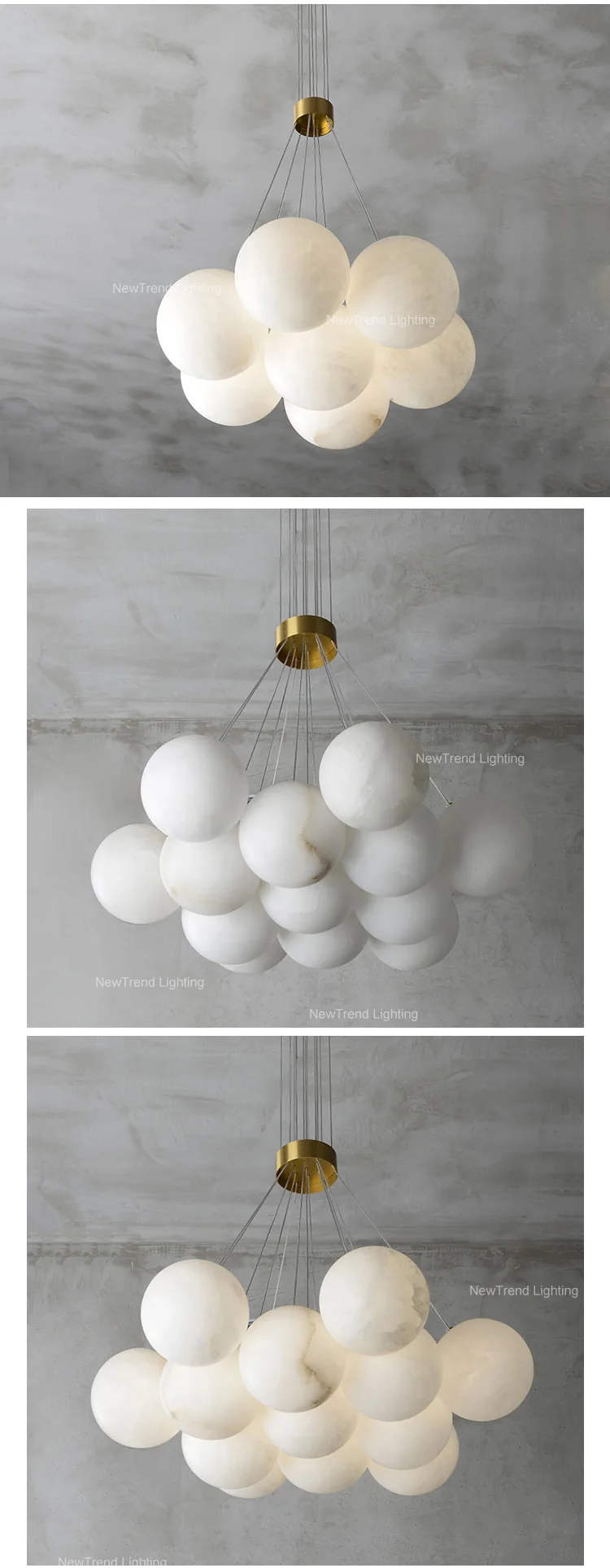 CPL-238 Focus on Customization Fixture Living Room Dining Room Bedroom Modern Marble Ring Balloon Chandelier details