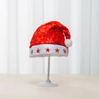 Star LED Light 5 Star Christmas Hat Gilding Snowflake Pattern Adult Christmas Hat