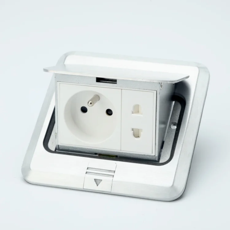Embedded information box EU power socket Outlet Box gold copper surface pop-up floor socket