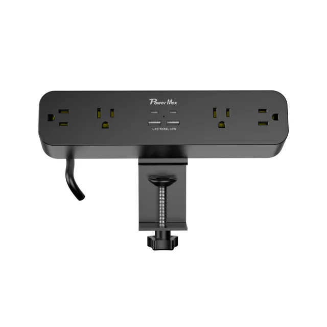 Desk Clamp Power Strip with USB C,Power Supply for OFFICE Furniture with 2 Outlets USB C (PD 65W)