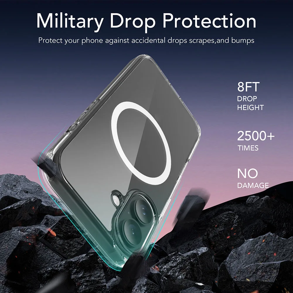 product for laudtec transparent magnetic wireless charging precision hole phone case for iphone 16 pro max plus simple business-4