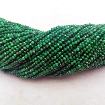 Natural Smooth Gemstone 2MM 3mm 4mm Faceted Round Malachite Cut Stone Loose Beads Jewelry Making