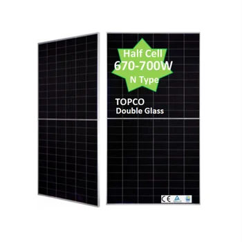 Bifacial N Type 670w 700w Double Glass Half Cell Mono Solar Panels