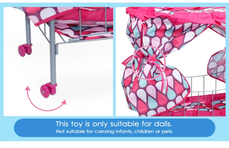 Fei li toys 2021 new fabric baby doll cradle for doll 12-18 inches Furniture Toys Set doll furniture
