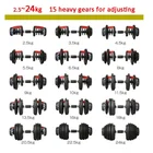 Gym Wholesale Gym Fitness Weightlifting 24kg Adjustable Weights Dumbbell Set