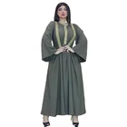 Evening Dress Muslim Women's Evening Dress With Embroidery Islamic Clothing Abaya Dubai Clothing