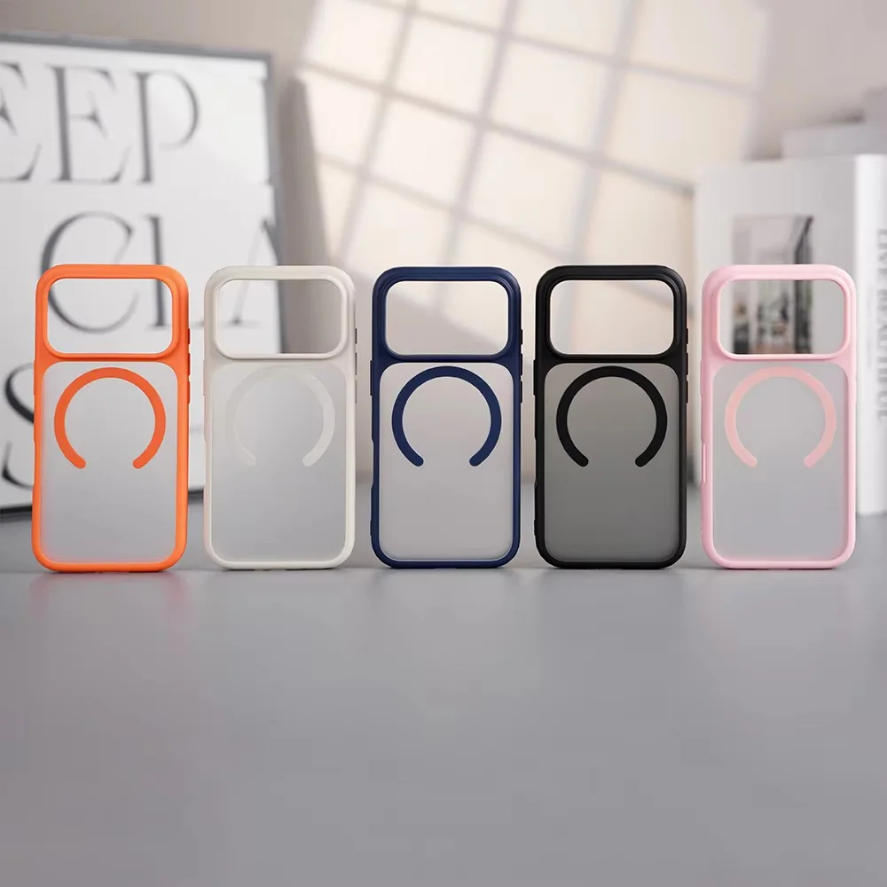 product laudtec tpupc frosted magnetic case for iphone air 17 16 plus pro max transparent shockproof phone cover simple back sjk1110-3