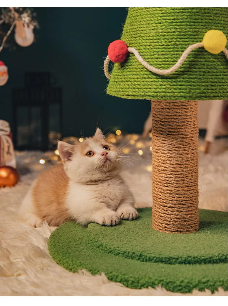 Christmas Cat Climbing Scratching Board Cute Design Cat Scratching Tree Frame Wear-resistant Sisal Cat Scratching Toy factory