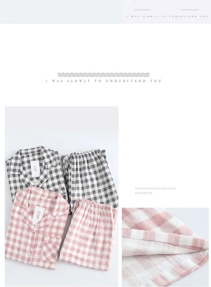 New Water-washed Cotton Long Sleeved Trousers Mens Pajamas Spring and Autumn Lapel Pure Cotton Pijama Mans Nightwear Sleepwear