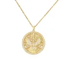 Eagle Pendant Punk Jewelry Copper AAA Zircon Disc Cross Eagle Pendant Necklace