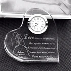 Wedding Favor Gift Glass Gifts Crystal Heart Shaped Wedding Favor Wedding Gift For Guest Glass Stand Clock