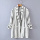 Ladies Coats Runwaylover Y2601 New Style 2021 Ladies Fashion Stripe Blazer Coats