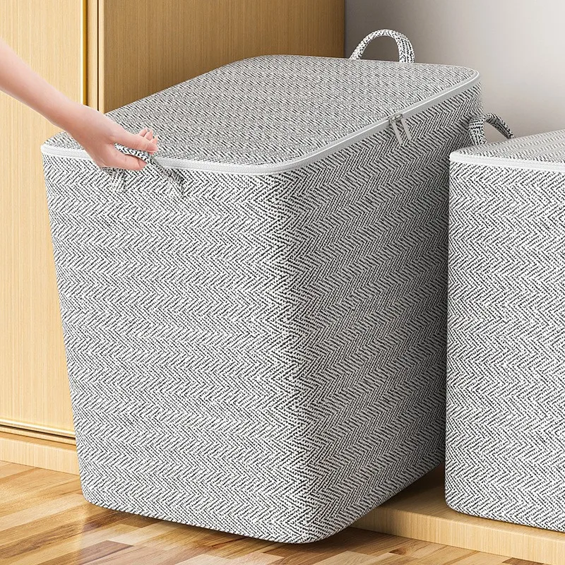 Wholesale High Quality Home Quilt Bag Foldable Blanket Storage Bags Non-woven Clothes Organizer with Lids and Handle