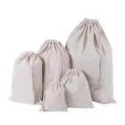 Bag Silk Cotton Gift Bag Natural Organic Cotton Drawstring Gift Tote Bag Cotton Canvas With Silk Screen Printing