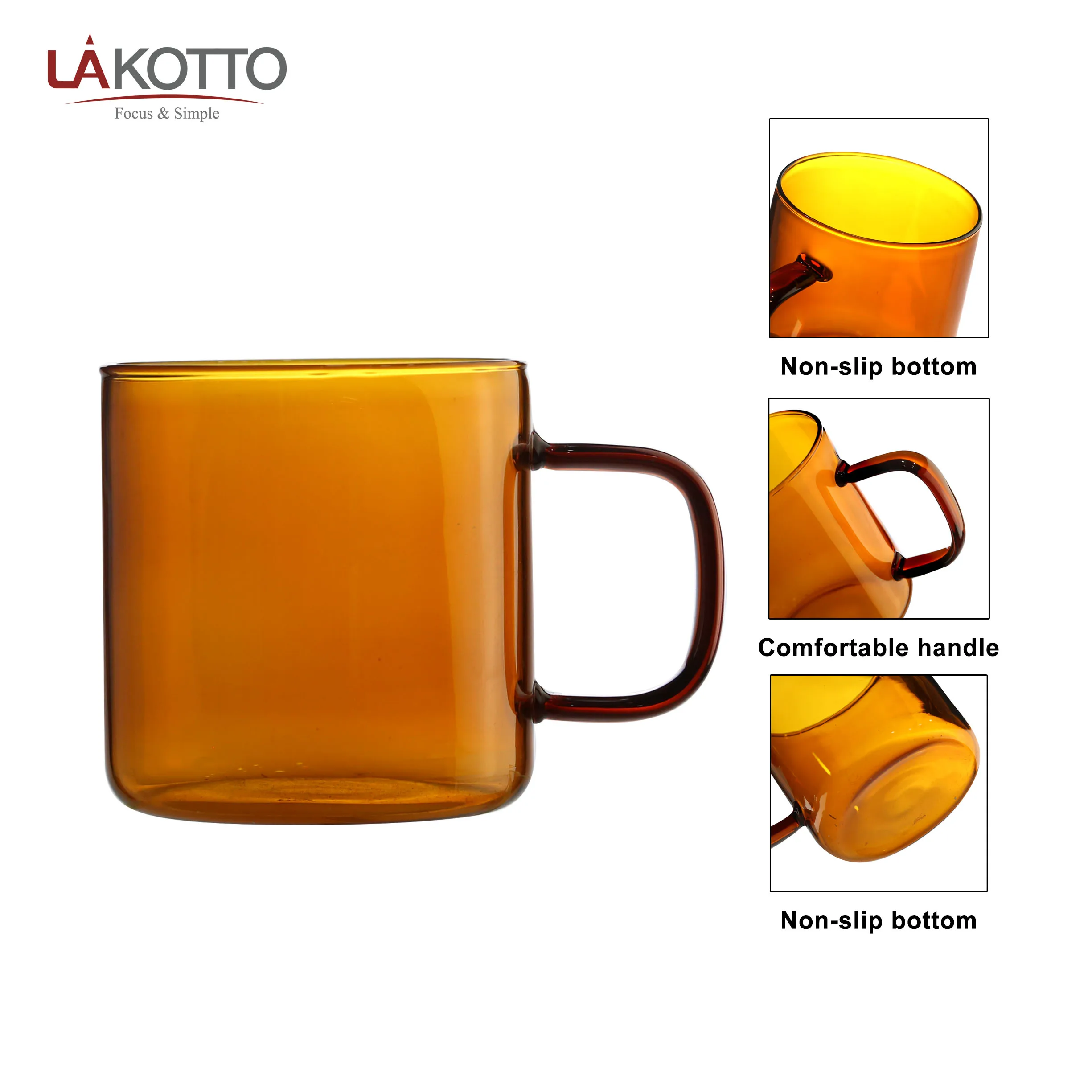 High borosilicate single wall glass round cup breakfast coffee mug colored glass mug