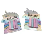 Colors Fancy Hair Hair Customer Logo On Holographic Unicor Card 4 Colors Natural Fancy Hair Chalks