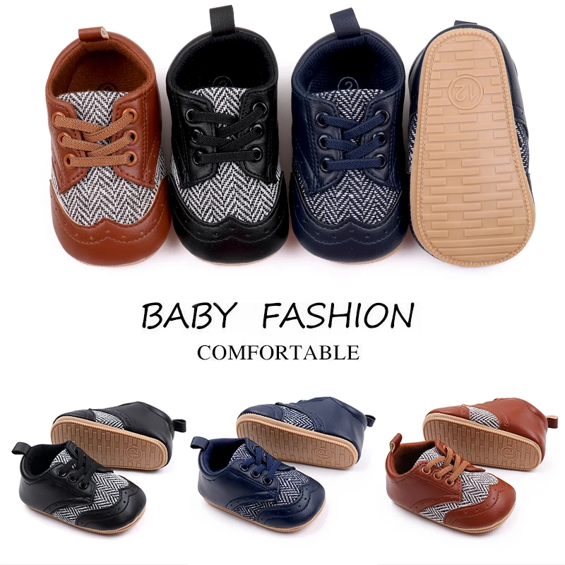 0-1 Year Old Baby Boys British Style Color Match Soft Soles Non-slip Casual Walking Shoes supplier