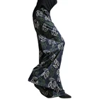 Ladies Printed Knitted Denim Straight High Waist Set Women Sweat Pants Wide Leg