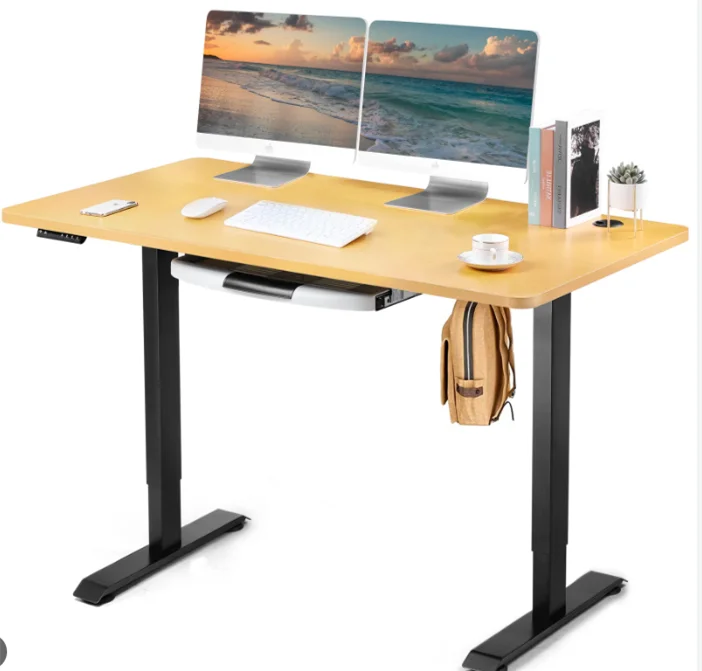 compact dual motor electric height adjustable desk