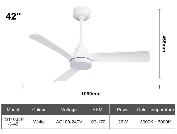 Ceiling Fan, 42inch, 52'', Plastic - detail 8