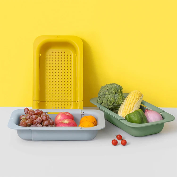 Adjustable Colanders & Strainers Kitchen Fruit Vegetable Bowl Basket Deep Plastic Strainer