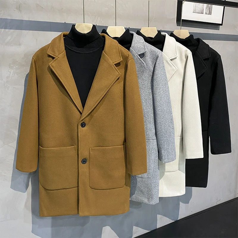 APTRO Stylish Wool Trench Coat Premium Winter Business Top Coat Wool Jacket Hoodie Coat