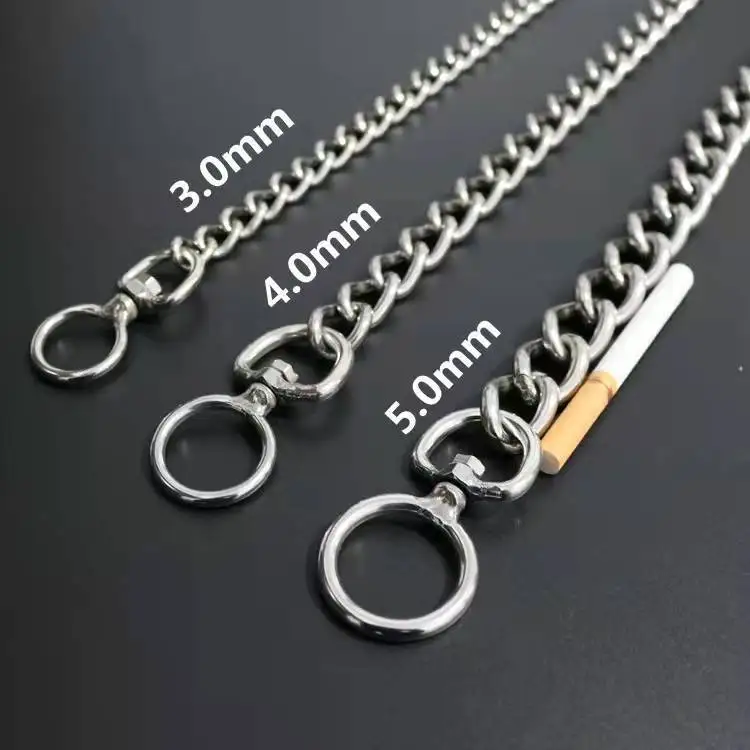 10.6MM/15MM/19MM Width Pet Collars Dog Chain Stainless Steel P Chain Rotating Buckle Choke Dog Chain for Medium and Large Dog