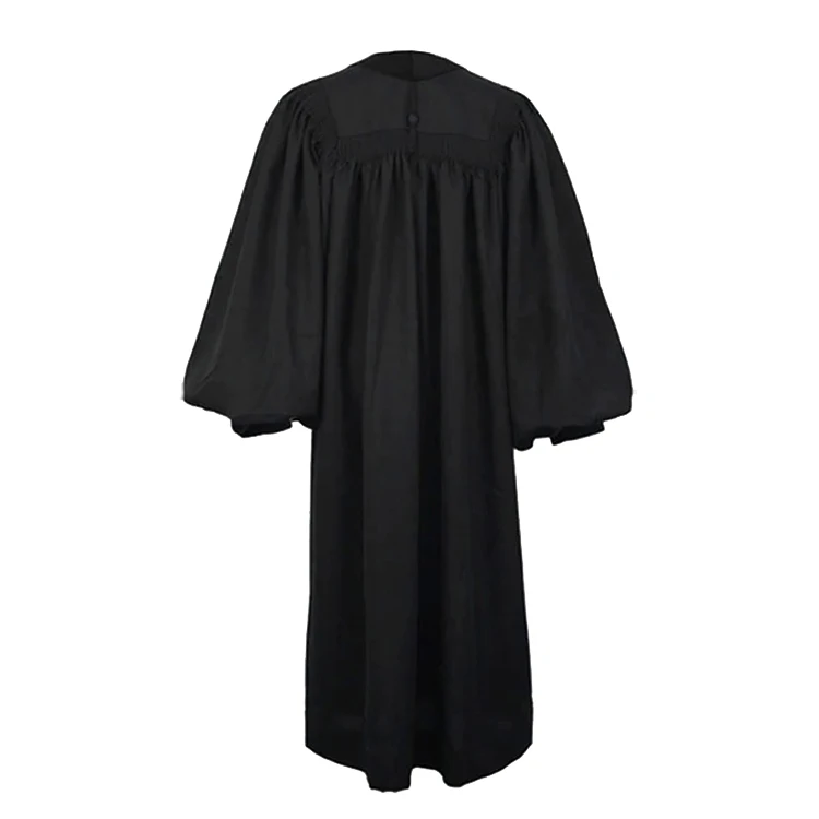 Factory Black Matte John Wesley Clergy Robes With Velvet Panels manufacture