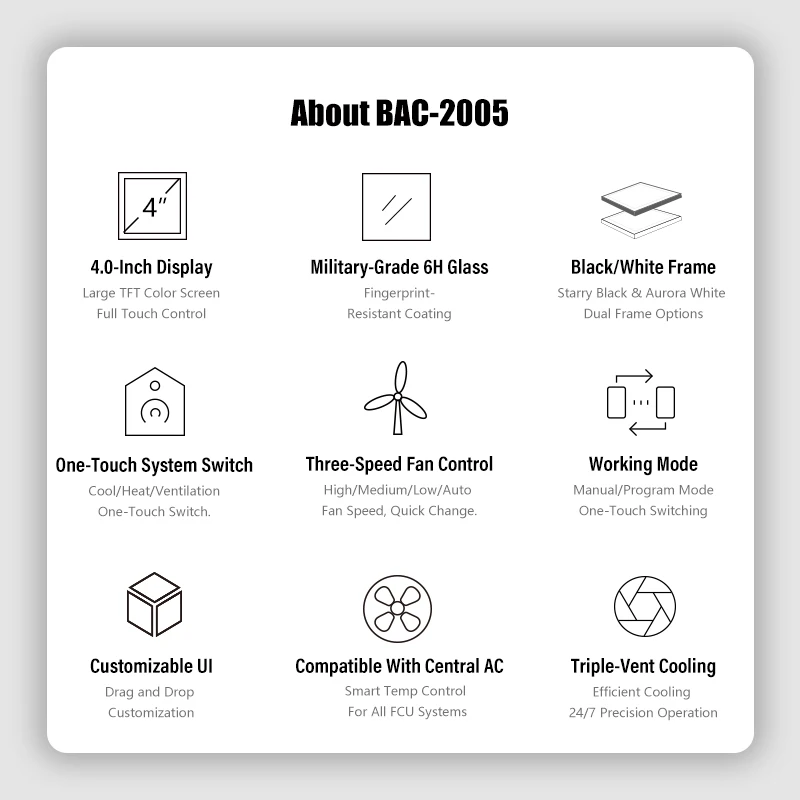 Fan Coil Unit, BAC-2005, TFT, APP, 6H - detail 8