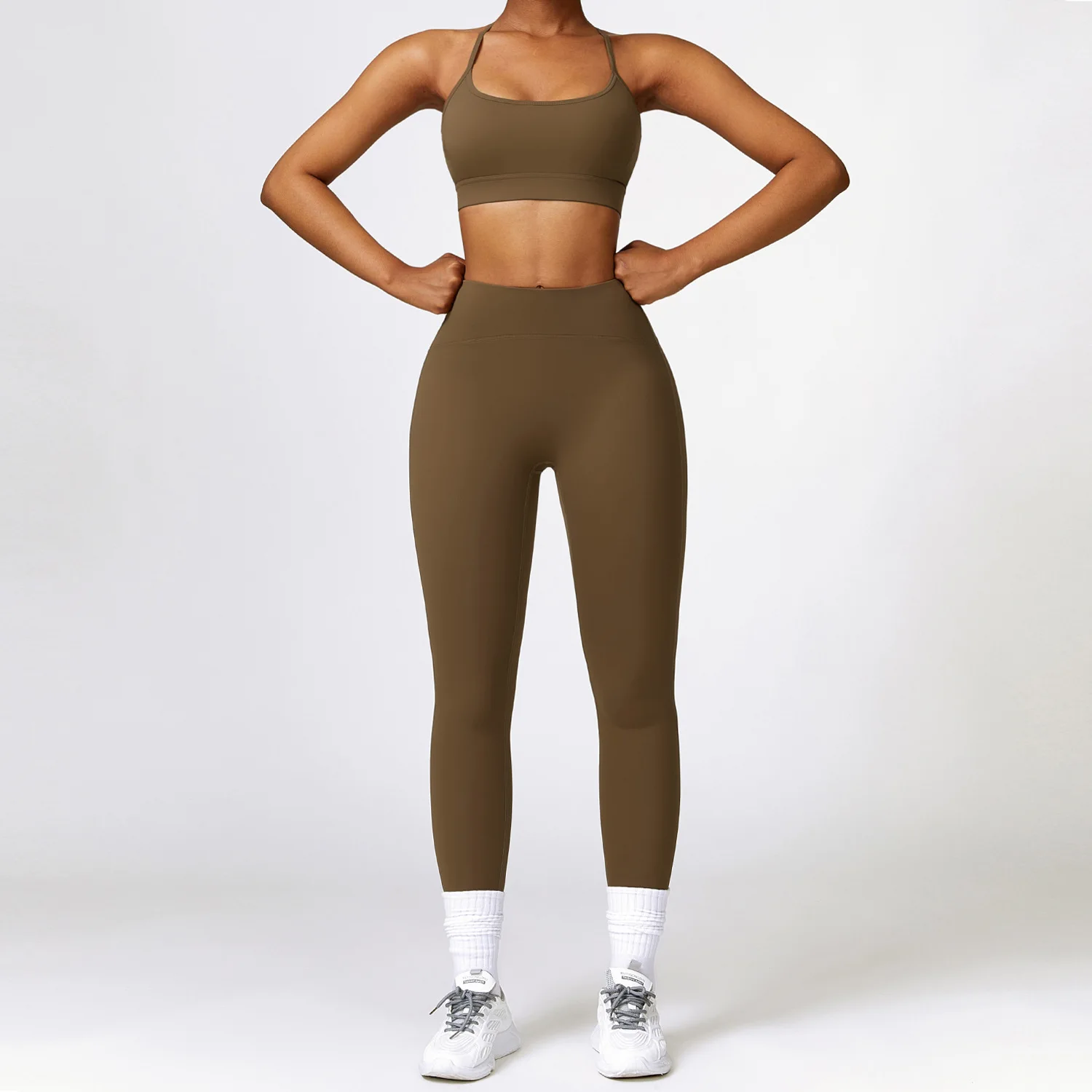 YIYI Recycled Fabrics Comfortable Outdoor Girls Suits High Waist Leggings Sets Gym Fitness Sets Quick Dry Womens Workout Sets