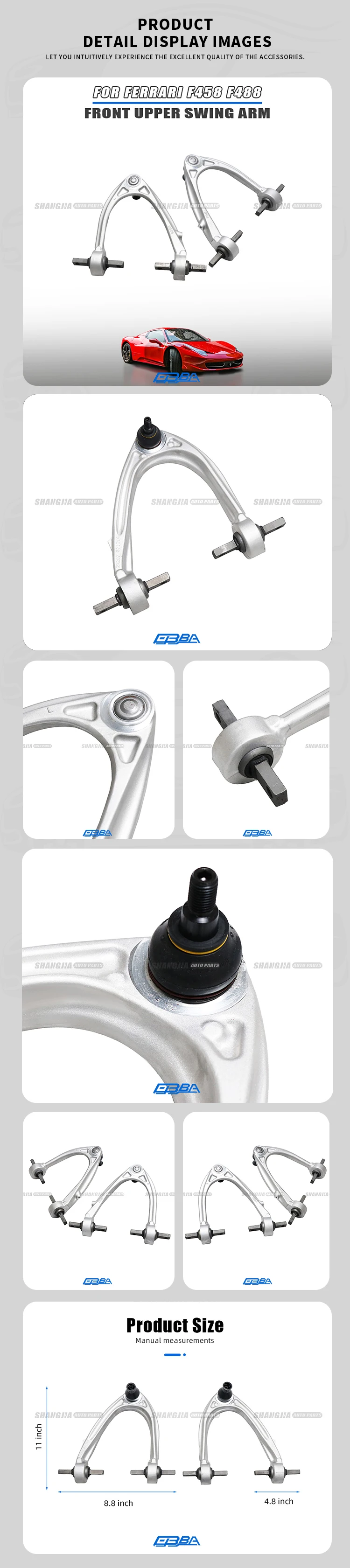 For Ferrari F458 488 248758 248760 Car Parts Original Factory Front Material Control Arm Left Or Right Hand Hanging System Parts factory