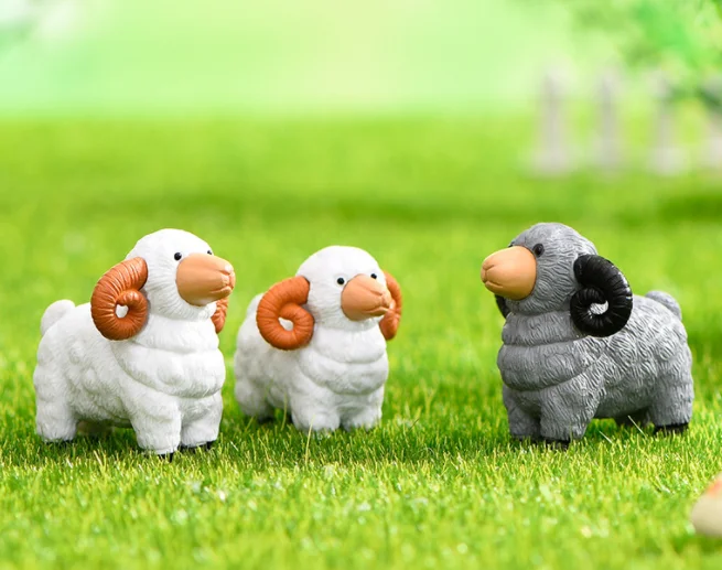 Sheep Animal Figurine Miniature Fairy Garden Farm Micro Landscape DIY Decor 