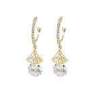 Jewelry Most Popular Small Pendant Earrings Sector Shiny Crystal Korean Earrings Jewelry