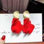 Earring Red Red Earrings Petals Painted Earring Red Artificial Flower Petal Earring