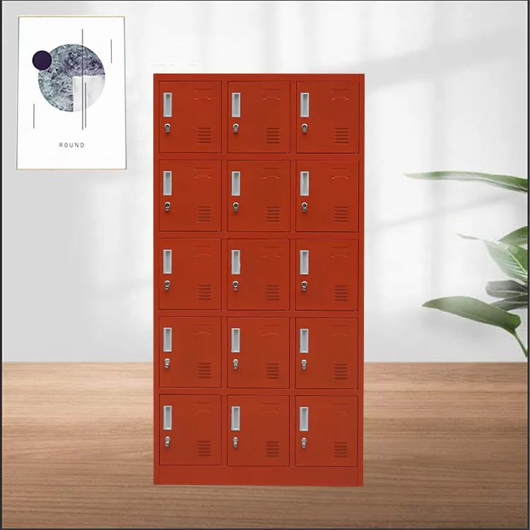 Original Factory Fashion 15-Door Steel Locker Home Bedroom Storage Cabinet with Metal Lock for Home Furniture