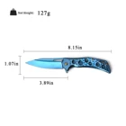 Cutter High Quality Blue Titanium Coated Whole Stainless Steel EDC Gift Pocket Hunting Cutter Knife