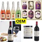 Sticker Factory Wholesale Private Custom Red Wine Creative Sparkling Beer Glass Sticker Wine Label