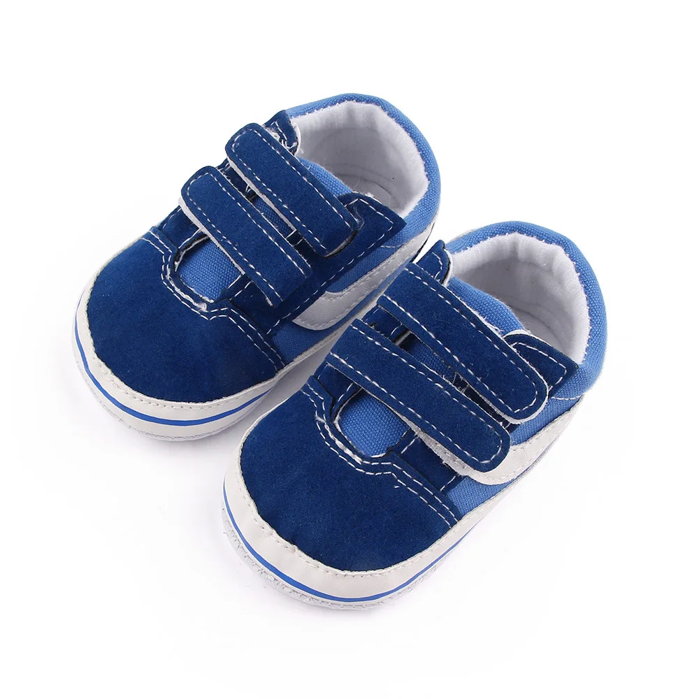 Spring and Autumn 0-1 Year Baby Canvas Casual Shoes Toddler Crib Shoes Double Hook & Loop Walking Shoes Wholesale manufacture